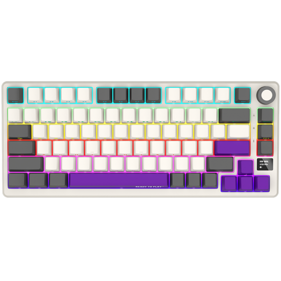 LORGAR KBP7075W, Wireless 75% Mechanical Gaming Keyboard Pro, Beige, EN layout 