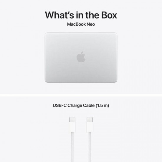 13 MacBook Neo 13 with Liquid Retina, Apple A18 Pro chip (6-core CPU), 8GB, 512GB SSD, Apple A18 Pro 5-core GPU, macOS, Silver, INT keyboard, 2026 