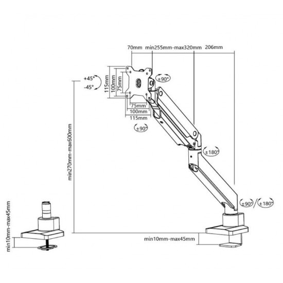 NM Select Desk Mount Clamp 10