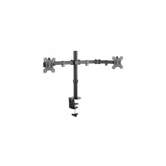 Suport de birou pentru 2 monitoare, 13-32 inch(33cm-81cm), reglabil, capacitate sustinere 8KG/monitor, Negru, Nexio 