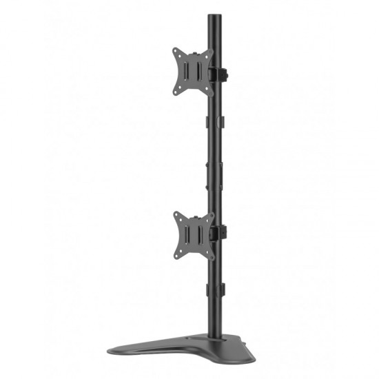 Suport de birou pentru 2 monitoare, Nexio, 17-32 inch(43cm-81cm), reglabil, capacitate sustinere 9KG/monitor, Negru 