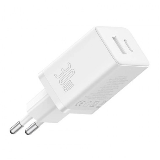 INCARCATOR RETEA Baseus Cube, Quick Charge 30W, 1 x USB Type-C Output 5V/3A, 1 x USB, alb INCARCATOR RETEA Baseus Cube, Quick Charge 30W, 1 x USB Type-C Output 5V/3A, 1 x USB, alb