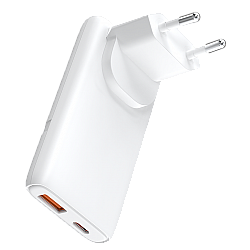 ALIMENTATOR retea 220V LOGILINK, universal, 1 x USB-C,  1 x USB-A, maxim 20V/3.25A, GaN 65W, tip travel: adaptor EU/UK/AU, suport OCP/OVP/OHP/SCP, compatibil EU/AUS/US/UK, alb, 