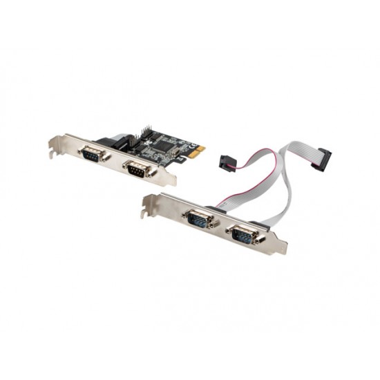 Placa PCI Express x1  4x DB-9 (COM) LP 