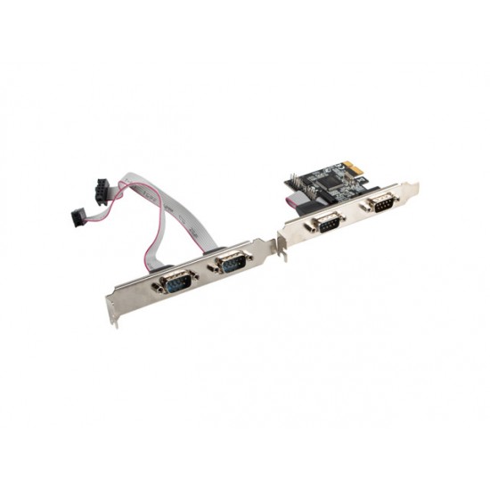 Placa PCI Express x1  4x DB-9 (COM) LP 