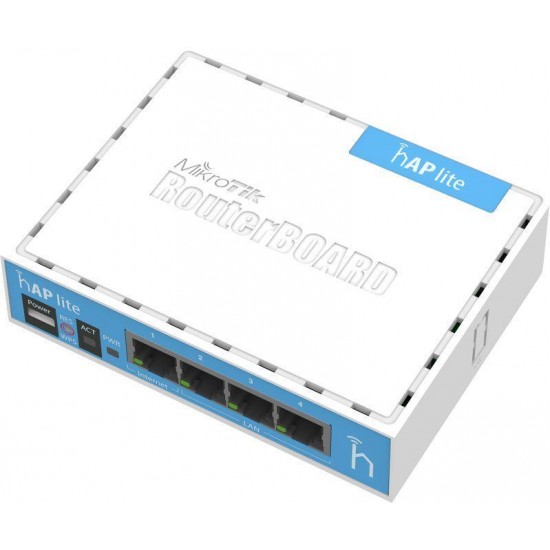 ACCESS Point Mikrotik wireless interior 300 Mbps, port 10/100 x 4, antena interna x 2, fara PoE, 2.4 GHz, 