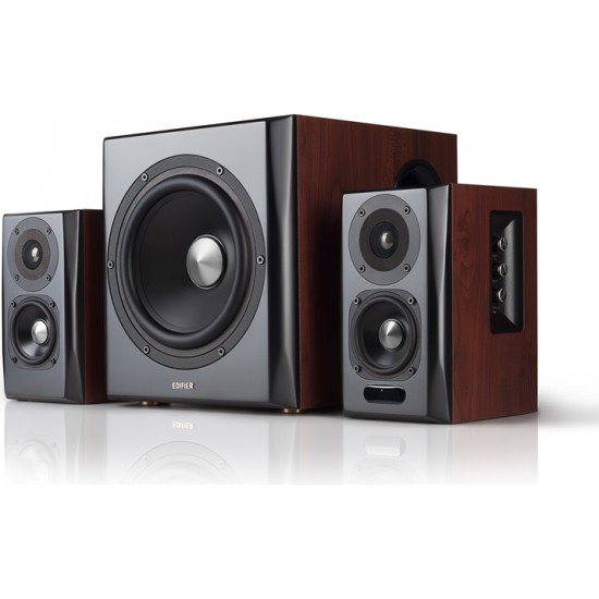 BOXE EDIFIER 2.1, RMS: 150W (2 x 25W, 2 x 15W, 1 x 70W), bluetooth, telecomanda wireless, volum, bass, treble, optical, brown, BOXE EDIFIER 2.1, RMS: 150W (2 x 25W, 2 x 15W, 1 x 70W), bluetooth, telecomanda wireless, volum, bass, treble, optical, brown,