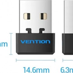 Adaptor retea Vention, extern, wireless, 2.4GHz, USB 2.0, IEEE802.11b/n/g, negru, 