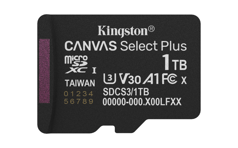 Card de Memorie MicroSDXC Kingston 1TB Canvas Select PlusFara Adaptor